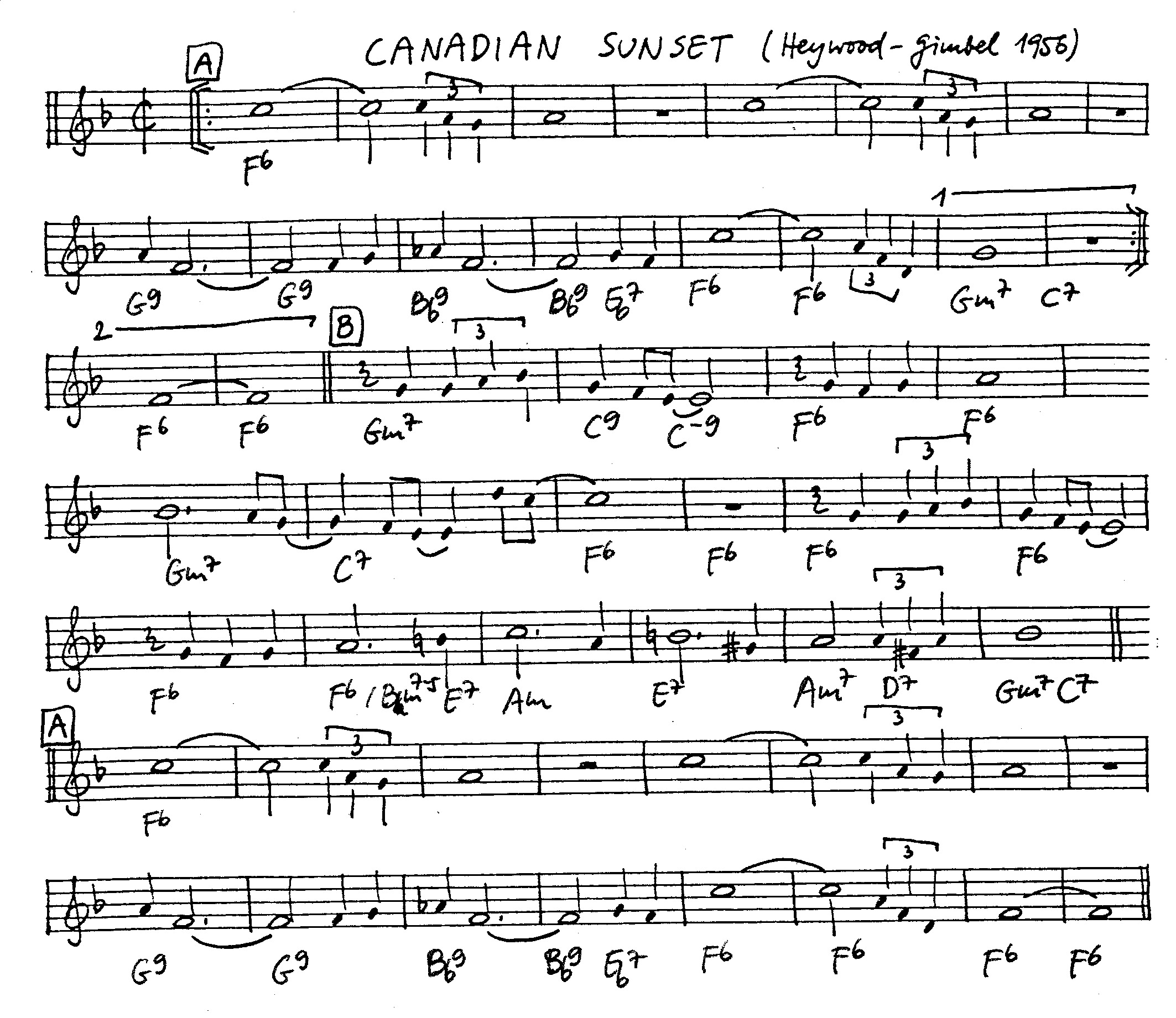 canadian sunset leadsheet – book us for your next 20s or gatsby event